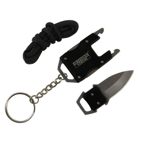 Defender-Xtreme Chain Keyring Mini Pocket EDC Knife Survival Stainless Steel Black