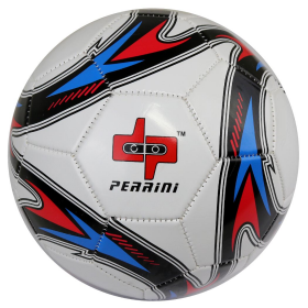 Perrini Soccer Ball Size Red White Blue & Gold Trim Outdoor Sports Official 5
