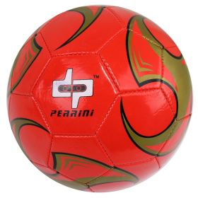 Perrini Soccer Ball Size Red & Gold Trim Outdoor Sports Match Practice Official 5