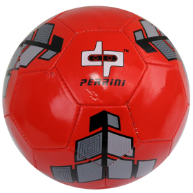 Perrini Soccer Ball Size Red & Grey Trim Outdoor Sports Match Practice Official 5