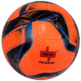 Perrini Soccer Ball Orange/Black/Blue All Weather Indoor Outdoor Official Size 5