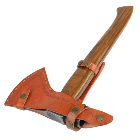 TheBoneEdge 19" Custom Handmade Damascus Steel Wood Handle Throwing Axe Hatchet
