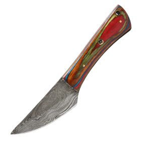 TheBoneEdge 7.5" Hunting Knife Damascus Steel Wood Handle Hand Made Knives New