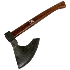 TheBoneEdge 18" Throwing Axe Wood Handle Stainless Steel Dark Wood With Sheath