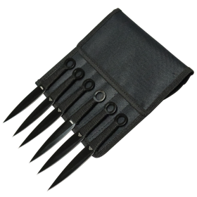 Defender-Xtreme 6.5" All Black Throwing Knives Set of 6