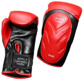 Last Punch Pro Style Training Sparring Boxing Gloves - Red & Black Adult 12 Oz
