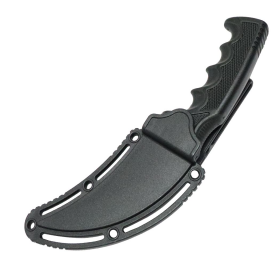 Hunt-Down 8.5" All Black Karambit Knife With Sheath 3CR13 Steel Fixed Blade