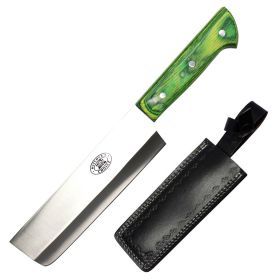 TheBoneEdge 12" Butcher Choice Stainless Steel Kitchen Knife Green Wood Handle