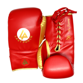 Last Punch Pro Style Red & Gold Adult 12 Oz Training Sparring Boxing Gloves
