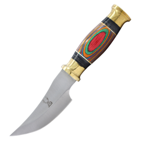 TheBoneEdge 8.5" Multi Wood Handle Skinner Knife Sharp Blade With Leather Sheath