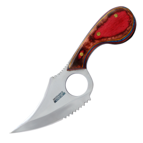 Defender-Xtreme 7" Multi Wood Handle Skinner Knife Sharp Blade With Leather Sheath