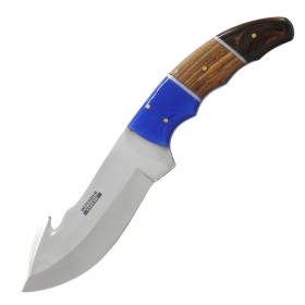 Defender-Xtreme 9" Multi Resin Handle Stainless Steel Blade Hunting Knife With Leather Sheath