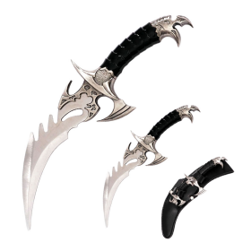 Defender 2 Pcs Draco Twin Fantasy Dagger Set Stainless Steel With Sheath