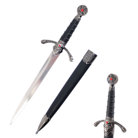 Defender 14.5" Medieval Roman Dagger Dragon Handle With Scabbard