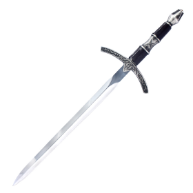 Defender 22" Medieval Style Sword Black Handle With Leather Sheath