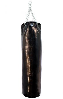 Last Punch Heavy Duty Black Vinyl Leather Punching Bag With Chains - Empty