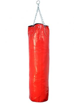 High Quality Heavy Duty Red Vinyl Leather Punching Bag With Chains - Empty
