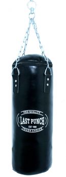 Heavy Duty Filled Black Punching Bag - Large With Chains
