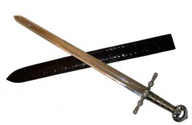 38" Medieval Knight Sword Sharp with Black Sheath