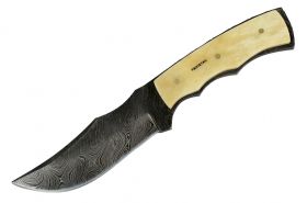 8" Damascus Skinner Knife Bone Handle Series