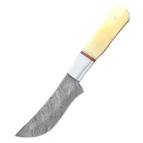 8.5" Damascus Skinner Knife Bone Handle Series Full Tang