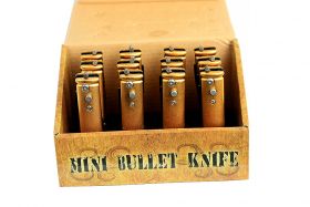 12 Piece Set of 5.5" Mini Bullet Knife Push Button Spring Assisted Knife   