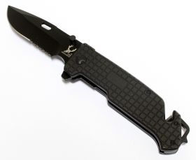 9" The Bone Edge Collection Black Folding Spring Assisted Knife Handle with Belt Clip