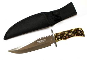 11" Defender Xtreme Full Tang Silver Hunting Knife with Sheath