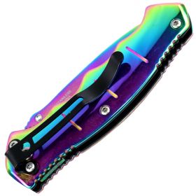 6.25" Defender Xtreme Multi Color Folding Spring Assisted Knife 