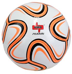 Perrini Match Soccer Ball White Orange & Black Football Training Official Size 5