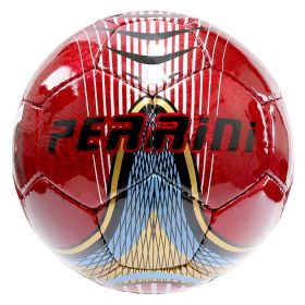 Perrini Match Ball Soccer Red With Gold Blue Trim Football Training Size 5
