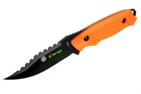 8" Zomb-War Rambo Hunting Knife with Sheath Orange