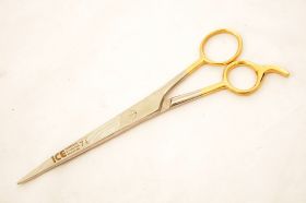 7.5" Professional Barber Scissor Gold Straight Stainless Steel