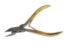 4" Gold Cuticle Manicure Care Cutter Nippers Clipper Stainless Steel