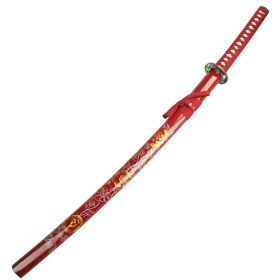 40.5" Red Collectible Katana Samurai Sword With Flower Design 