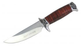 8" Hunt-Down fixed Blade Hunting Knife with Nylon Sheath