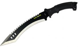 16" Hunt-Down Full Tang Hunting Knife with Black Rubber Handle