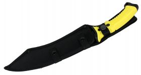 16" Hunt-Down Full Tang Hunting Knife with Black/Yellow Rubber Handle