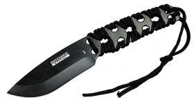 10" Defender-Xtreme Black Full Tang Survival Outdoor Knife with Nylon Sheath