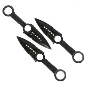 Zomb War 3 Pc Throwing Knife Set Black Color With Sheath