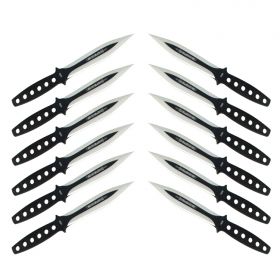 6" Defender 12 pc Throwing Knives set With Nylon Sheath