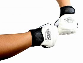 Pro Style Artificial Leather Fingerless Boxing Fighting MMA Training Gloves Black/White