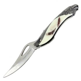 TheBoneEdge 8.5" Eagle Pattern Handle Folding Knife With Gift Box