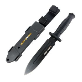 Hunt-Down 13" Spear Point Hunting Knife with Plastic Sheath Grenade Design Handle
