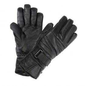 Perrini Motorcycle Gloves Leather Biker Gloves Black Color