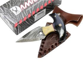 TheBoneEdge 5"  Damascus Custom Handmade Hunting Knives with Sheath Dagger