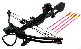 175 LBS Hunting Crossbow Package with Red Dot scope Arrows Rope Cocking  285 FPS