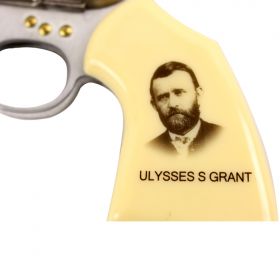 Ulysses S Grant 7.5" Gun Folding Knife Stainless Steel Revoler Style