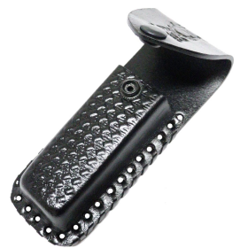 TheBoneEdge Black 4" Leather Sheath For Folding Blade Pocket Knife Belt Loop