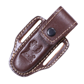 TheBoneEdge Brown 5" Tactical Folding knife Leather Pouch for a Knife Belt Loop